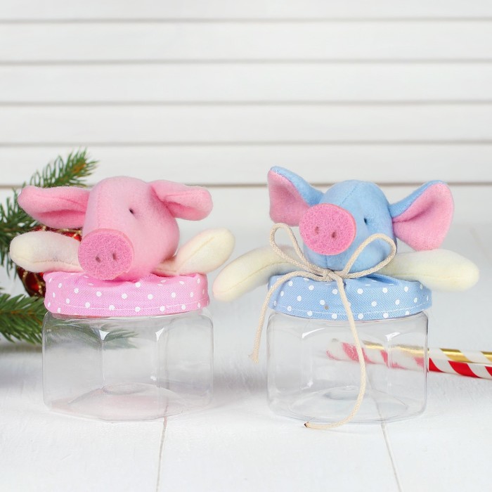 Конфетница "Поросёнок с бантиком" цвета МИКС, вместимость 100 г