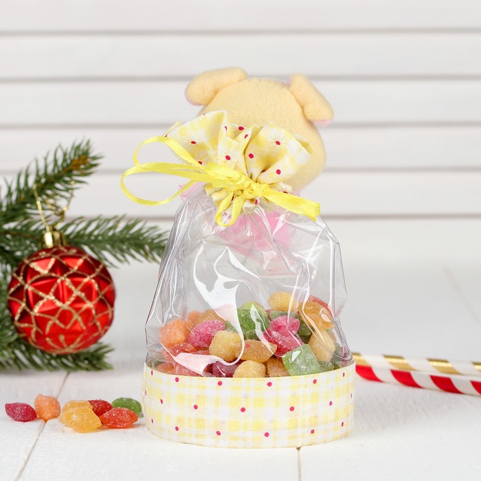 Конфетница "Хрюша с бантиком" на завязках. цвета МИКС, вместимость 150 г