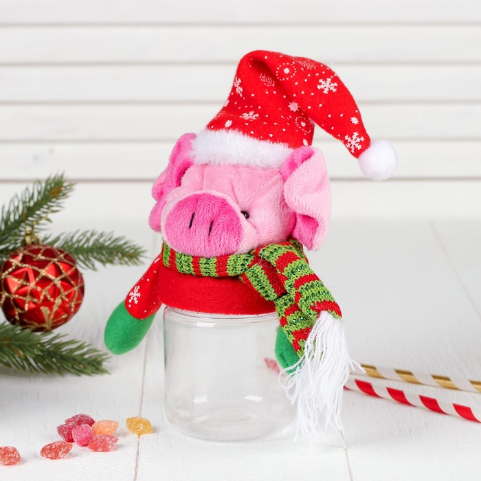 Конфетница "Свинка в колпаке" цвета МИКС, вместимость 100 г