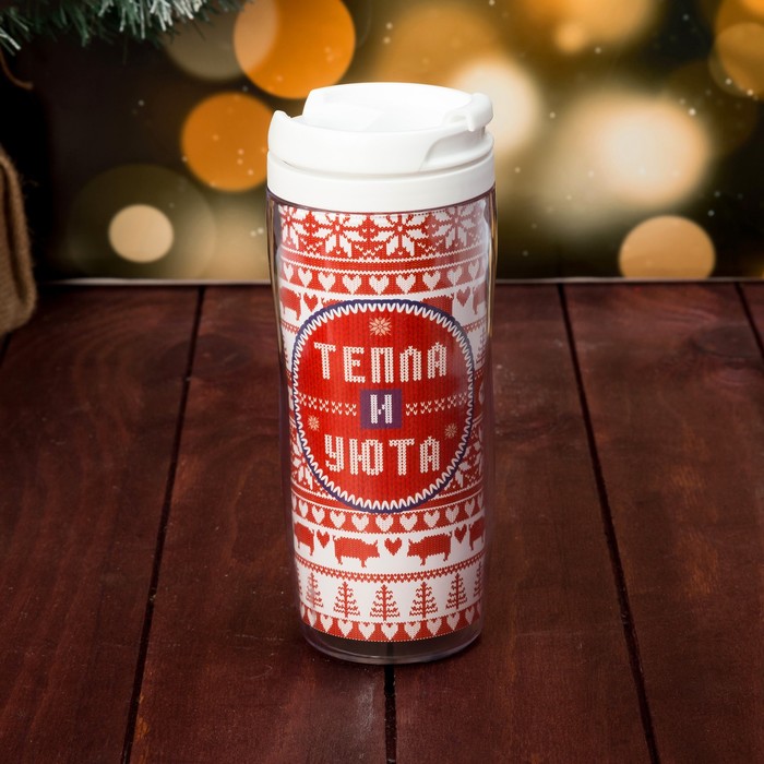 Подарочный набор "Тепла и уюта" СГ термостакан, варежки р-р 19