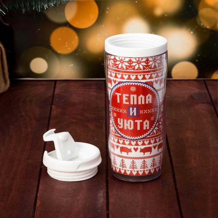 Подарочный набор "Тепла и уюта" СГ термостакан, варежки р-р 19