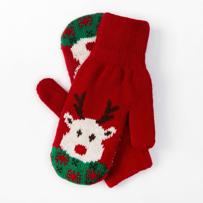 Подарочный набор "С Новым годом. Олень" термостакан, варежки р-р 19