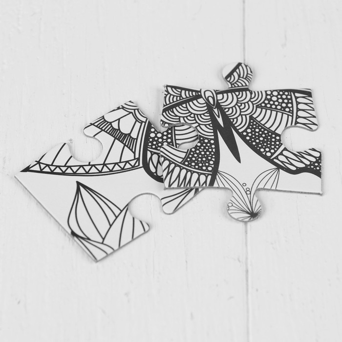 Раскраска - пазл "Бабочки и кот" 2 в 1, 6 неоновых цветов