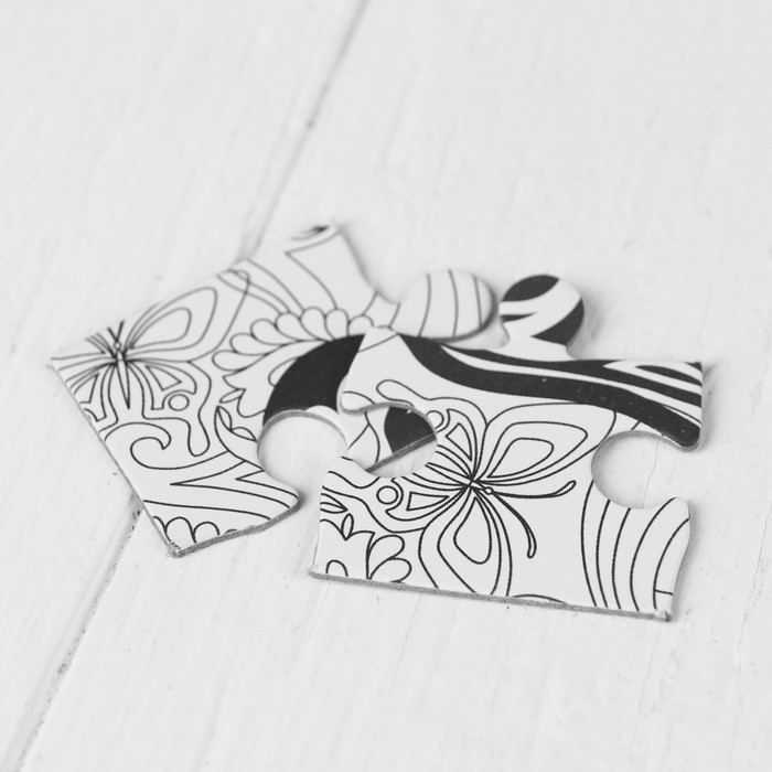 Раскраска - пазл "Кот и тигр" 2 в 1, 6 неоновых цветов