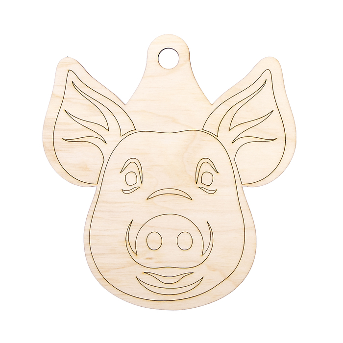 Декоративная разделочная доска "Поросенок 1" из фанеры, 16,5х18 см