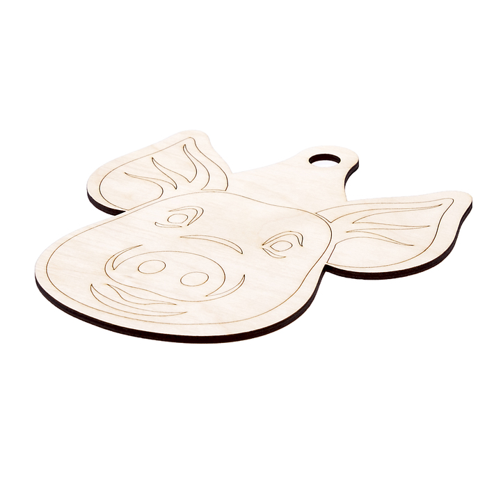 Декоративная разделочная доска "Поросенок 1" из фанеры, 16,5х18 см