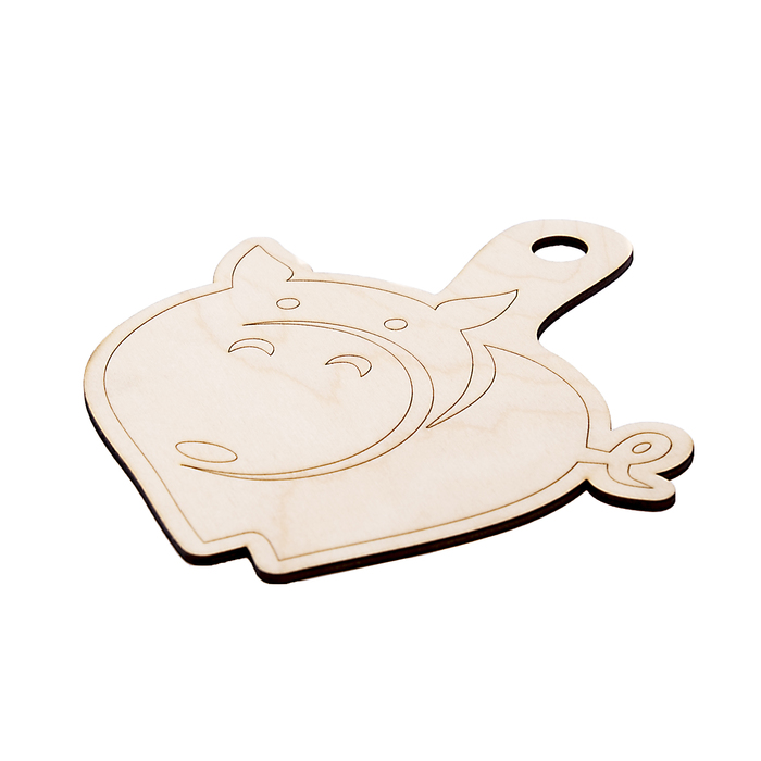 Декоративная разделочная доска "Поросенок 2" из фанеры, 16,5х20 см
