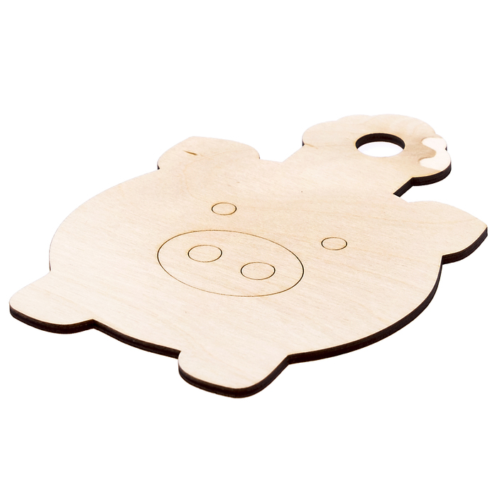 Декоративная разделочная доска "Поросенок 3" из фанеры, 12,5х18 см