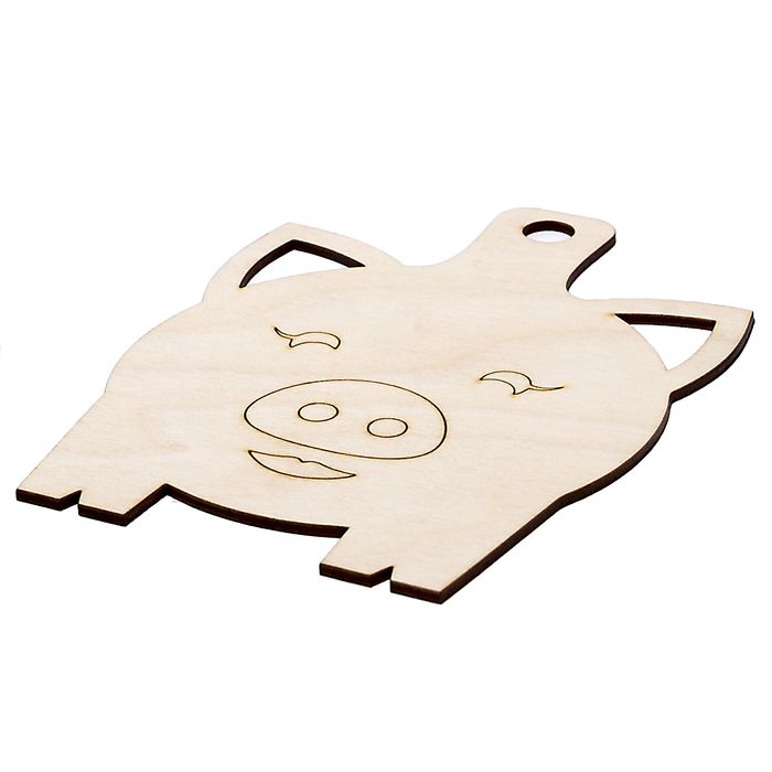 Декоративная разделочная доска "Поросенок 5" из фанеры, 13,5х18,5 см