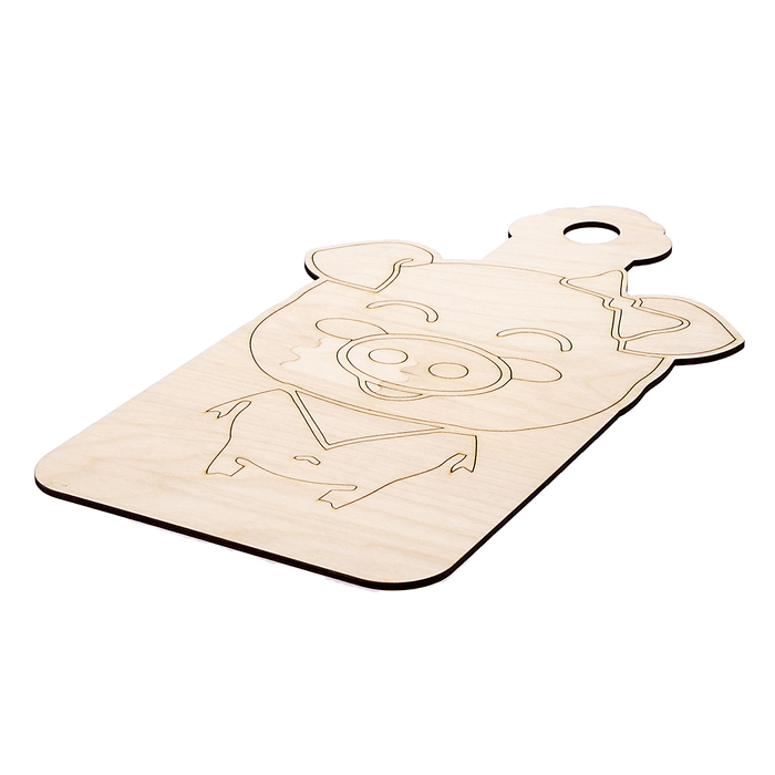 Декоративная разделочная доска "Поросенок 6" из фанеры, 22х36 см