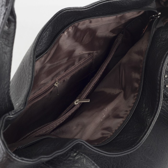 Сумка женская, отдел с перегородкой на молнии, наружный карман, цвет чёрный