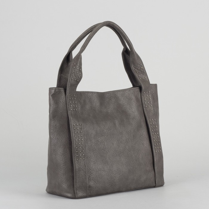 Сумка женская, отдел с перегородкой на молнии, наружный карман, цвет серый