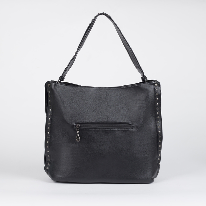 Сумка женская, отдел на молнии, наружный карман, цвет чёрный