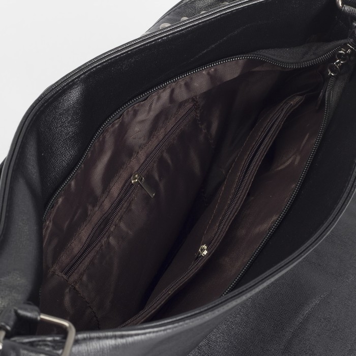 Сумка женская, отдел на молнии, наружный карман, цвет чёрный