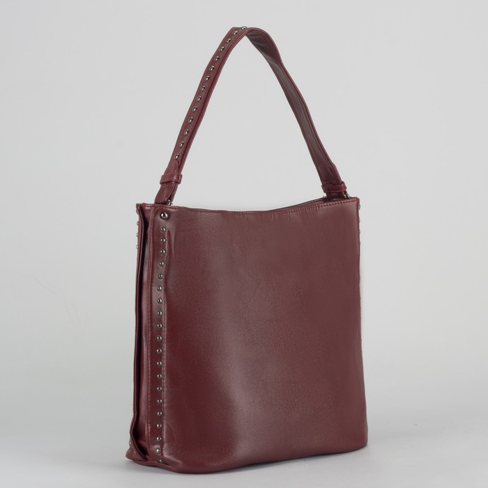 Сумка женская, отдел на молнии, наружный карман, цвет бордовый