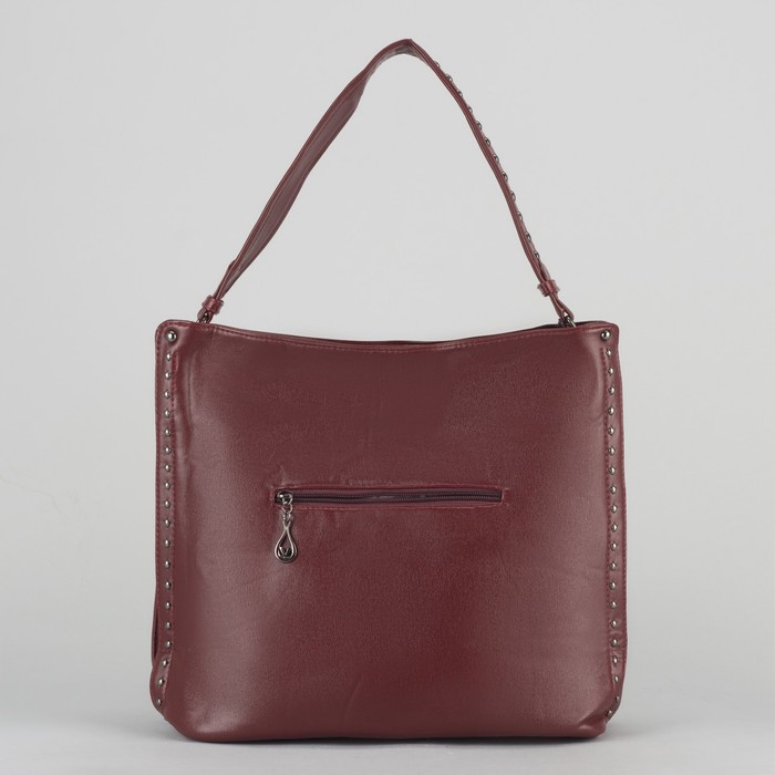 Сумка женская, отдел на молнии, наружный карман, цвет бордовый