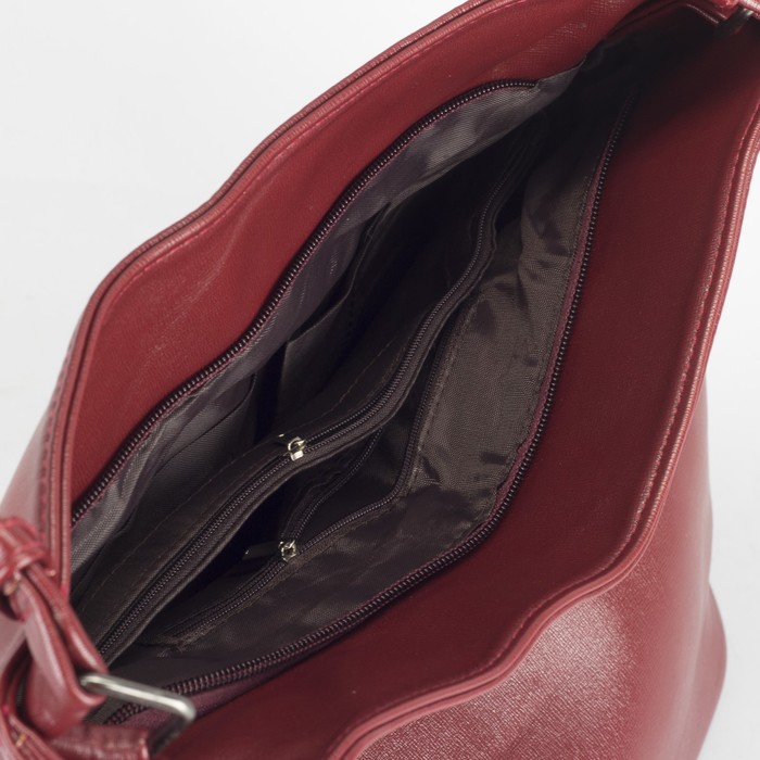 Сумка женская, отдел на молнии, наружный карман, цвет бордовый