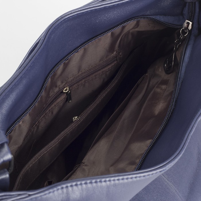 Сумка женская, отдел на молнии, наружный карман, цвет синий