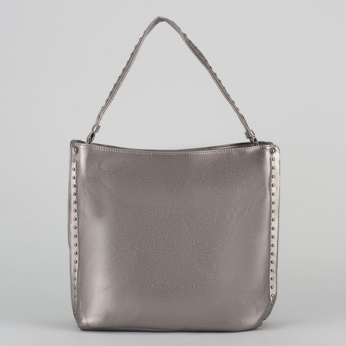 Сумка женская, отдел на молнии, наружный карман, цвет серебристый