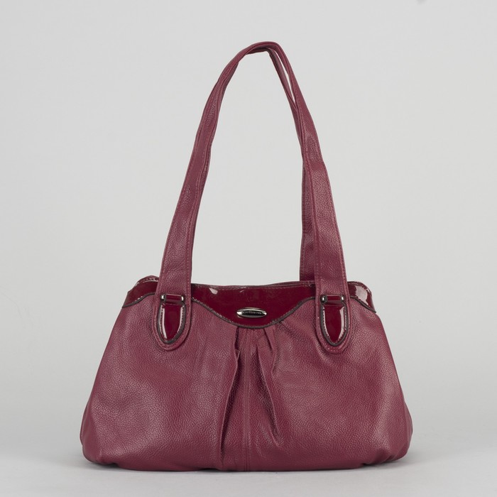 Сумка женская, 2 отдела на молниях, наружный карман, цвет бордовый