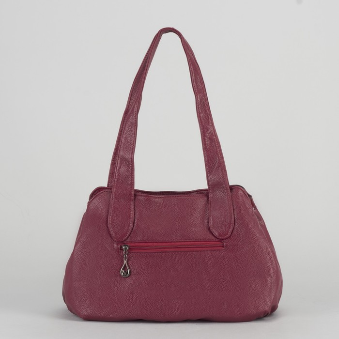 Сумка женская, 2 отдела на молниях, наружный карман, цвет бордовый