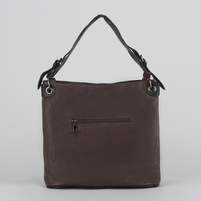 Сумка женская, отдел на молнии, 2 наружных кармана, цвет кофе