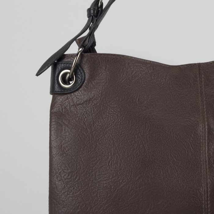 Сумка женская, отдел на молнии, 2 наружных кармана, цвет кофе