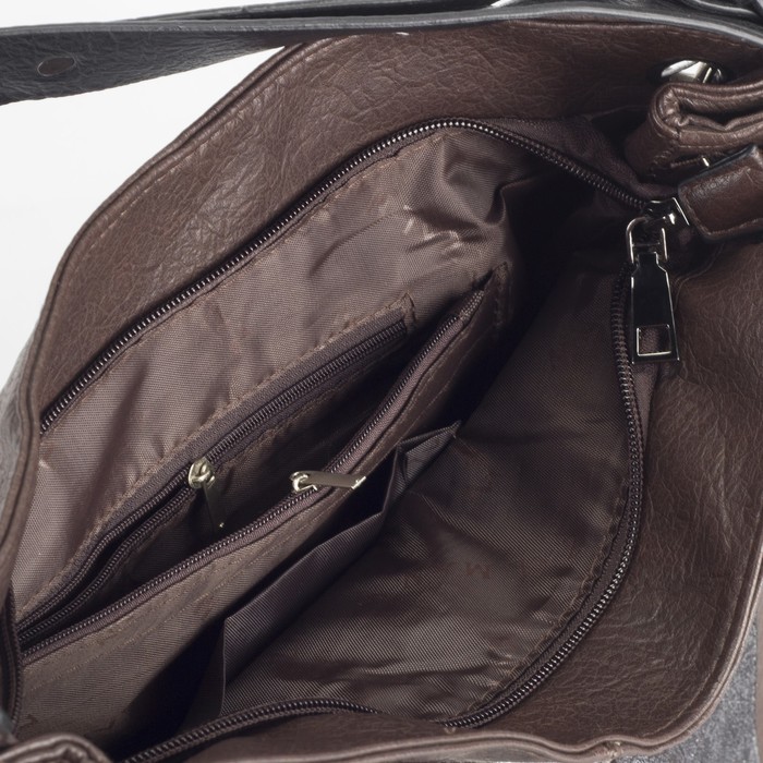 Сумка женская, отдел на молнии, 2 наружных кармана, цвет кофе