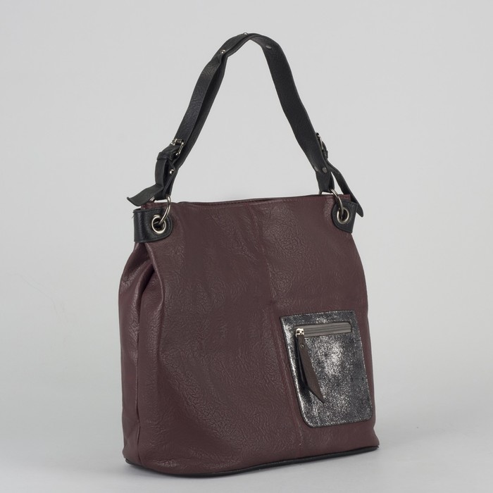 Сумка женская, отдел на молнии, 2 наружных кармана, цвет бордовый