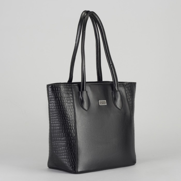 Сумка женская, отдел с перегородкой на молнии, наружный карман, цвет чёрный