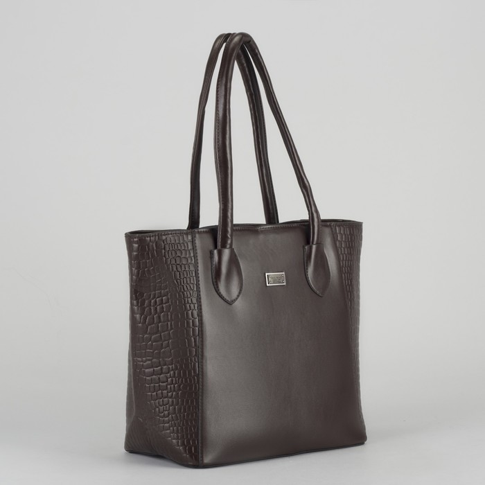 Сумка женская, отдел с перегородкой на молнии, наружный карман, цвет кофе