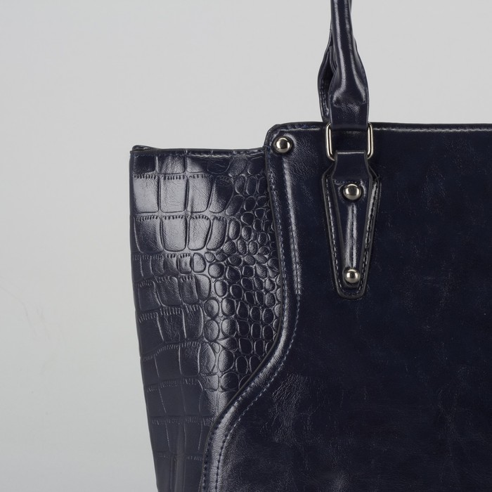 Сумка женская, отдел с перегородкой на молнии, наружный карман, цвет синий