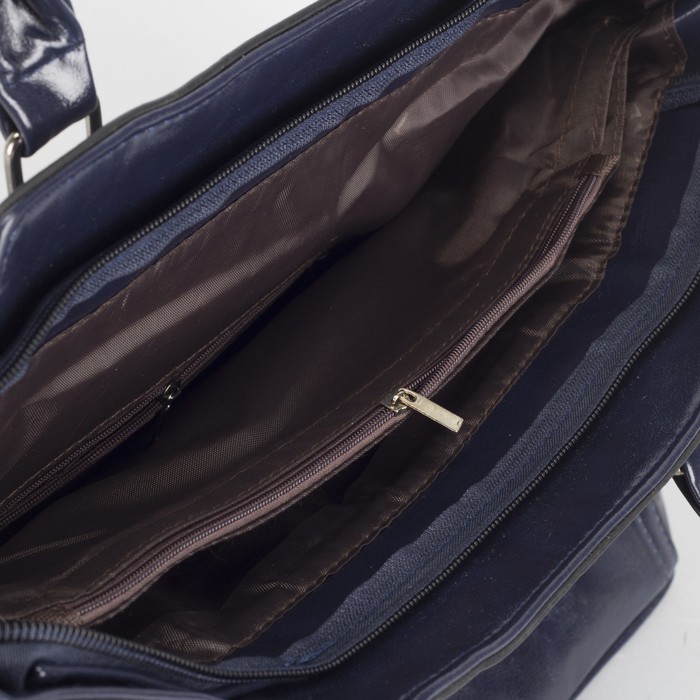 Сумка женская, отдел с перегородкой на молнии, наружный карман, цвет синий