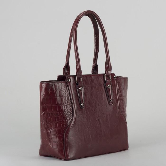 Сумка женская, отдел с перегородкой на молнии, наружный карман, цвет бордовый