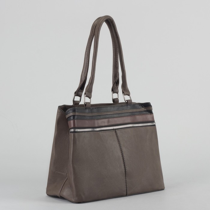 Сумка женская, отдел с перегородкой на молнии, наружный карман, цвет хаки