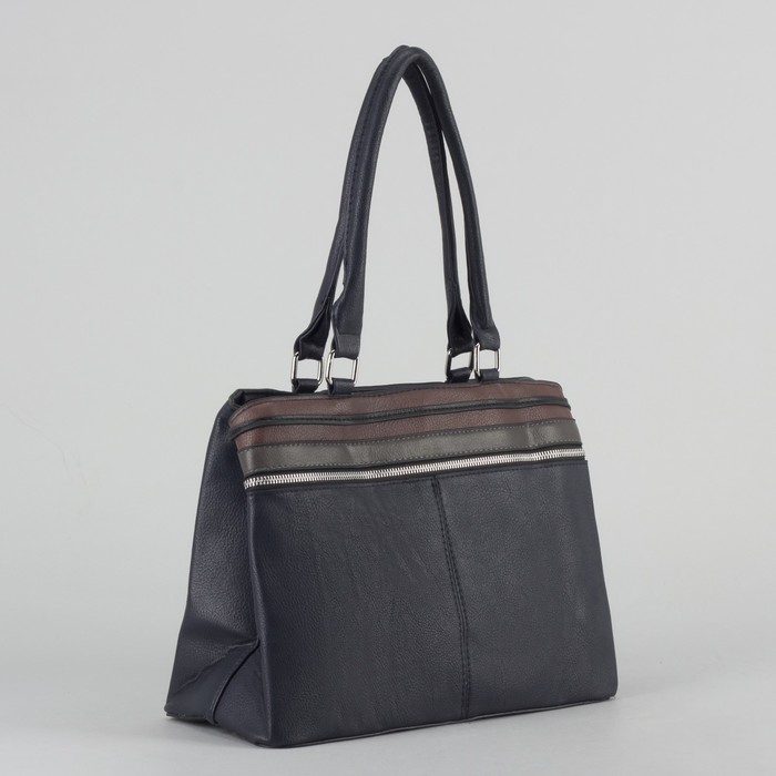 Сумка женская, отдел с перегородкой на молнии, наружный карман, цвет синий