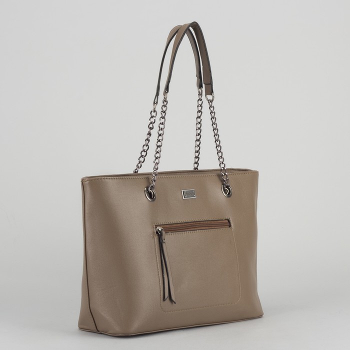 Сумка женская, отдел с перегородкой на молнии, 2 наружных кармана, цвет хаки