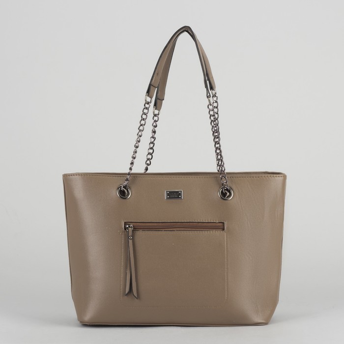 Сумка женская, отдел с перегородкой на молнии, 2 наружных кармана, цвет хаки