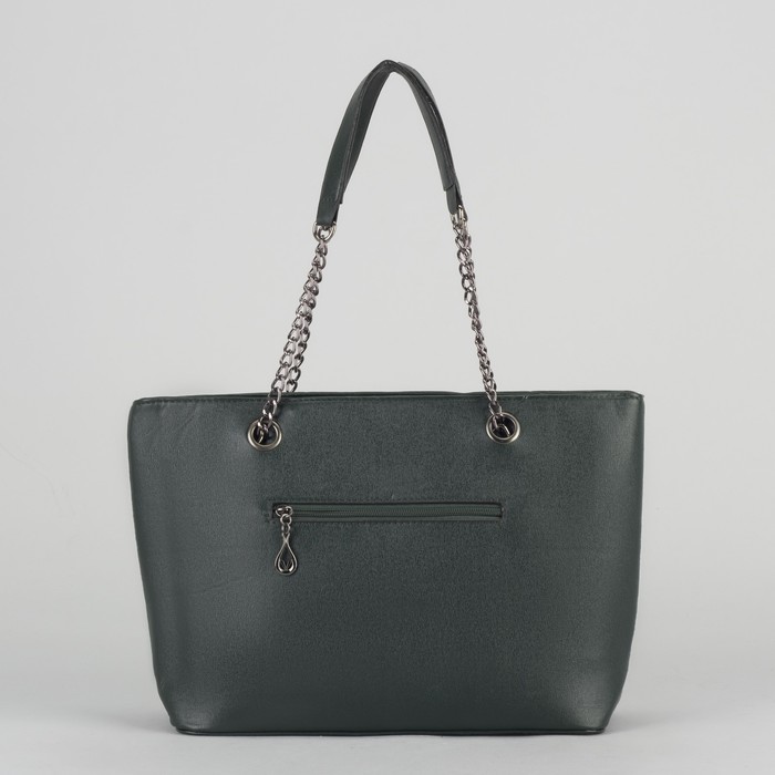 Сумка женская, отдел с перегородкой на молнии, 2 наружных кармана, цвет зелёный