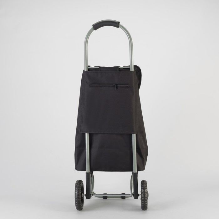 Сумка хозяйственная на колёсах «Горох», отдел на шнурке, нагрузка до 15 кг, цвет чёрный