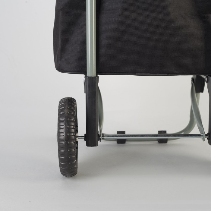 Сумка хозяйственная на колёсах «Горох», отдел на шнурке, нагрузка до 15 кг, цвет чёрный