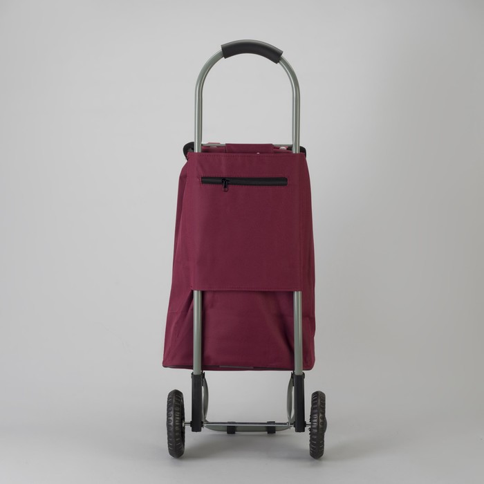 Сумка хозяйственная на колёсах «Горох», отдел на шнурке, нагрузка до 15 кг, цвет бордовый