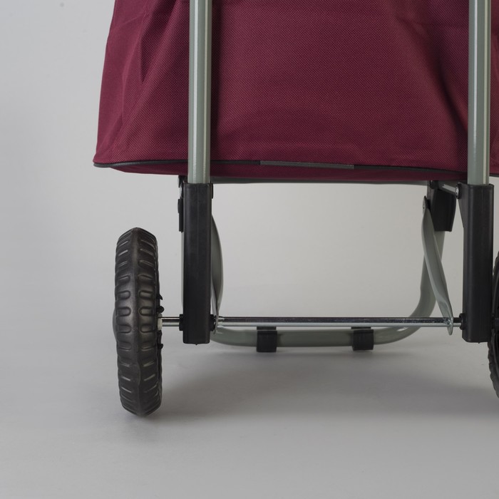 Сумка хозяйственная на колёсах «Горох», отдел на шнурке, нагрузка до 15 кг, цвет бордовый