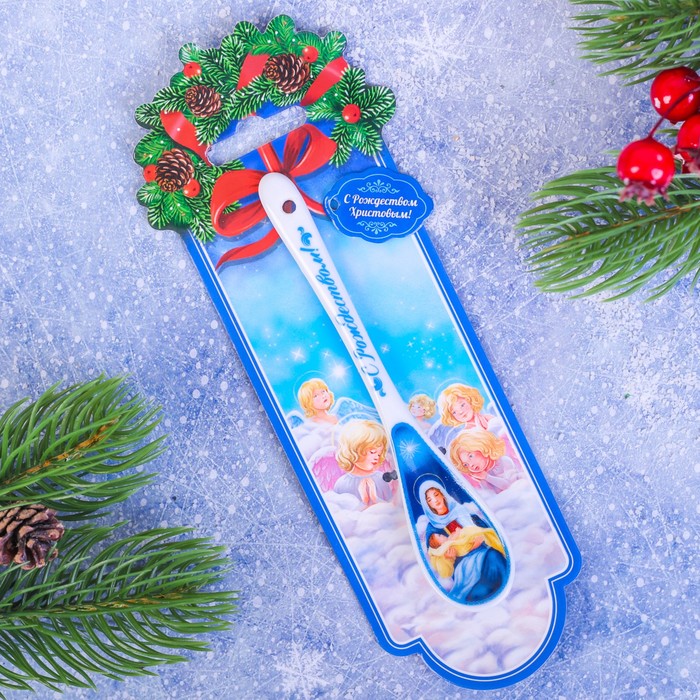 Ложка керамическая "Мария с младенцем", 2,5 х 13 см