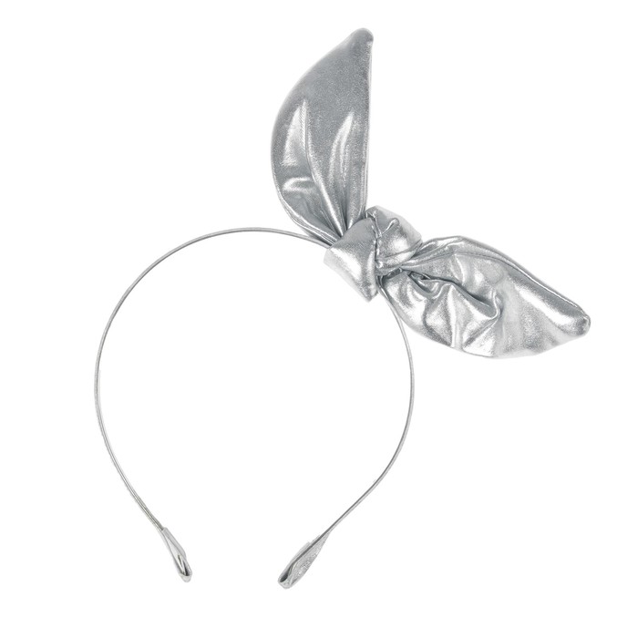 Карнавальный ободок "Бантик", цвет серебро