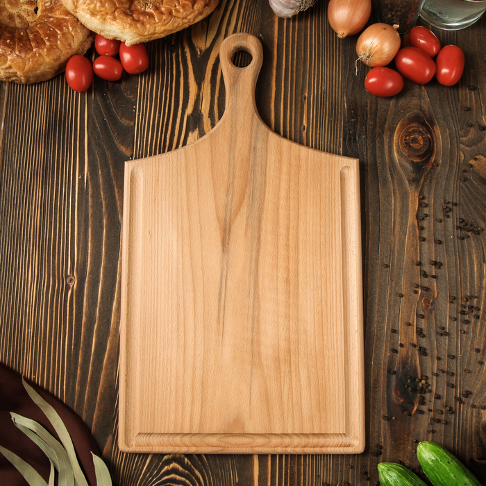 Доска разделочная, с ручкой, массив бука, 45 х 25 см