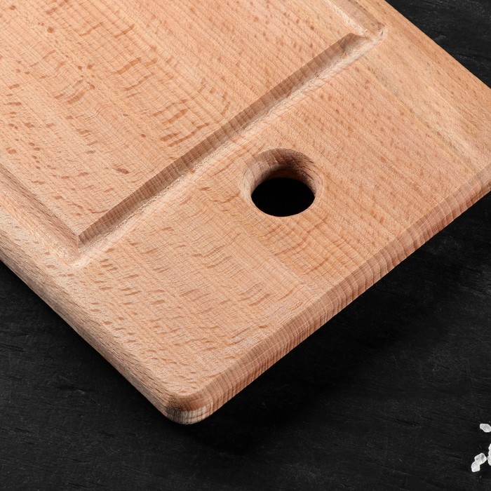 Доска разделочная, прямоугольная, с подвесом, массив бука, 25 х 15 см