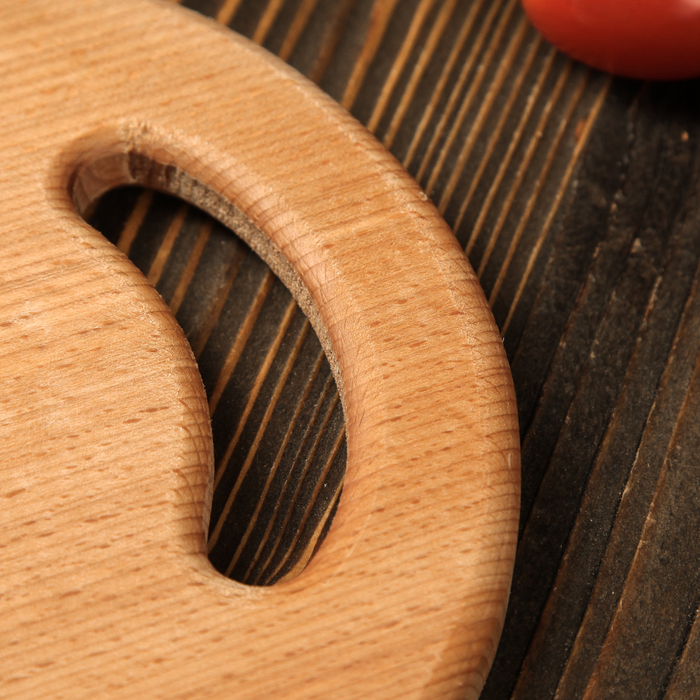 Доска разделочная, овальная, массив бука, 30 х 20 см