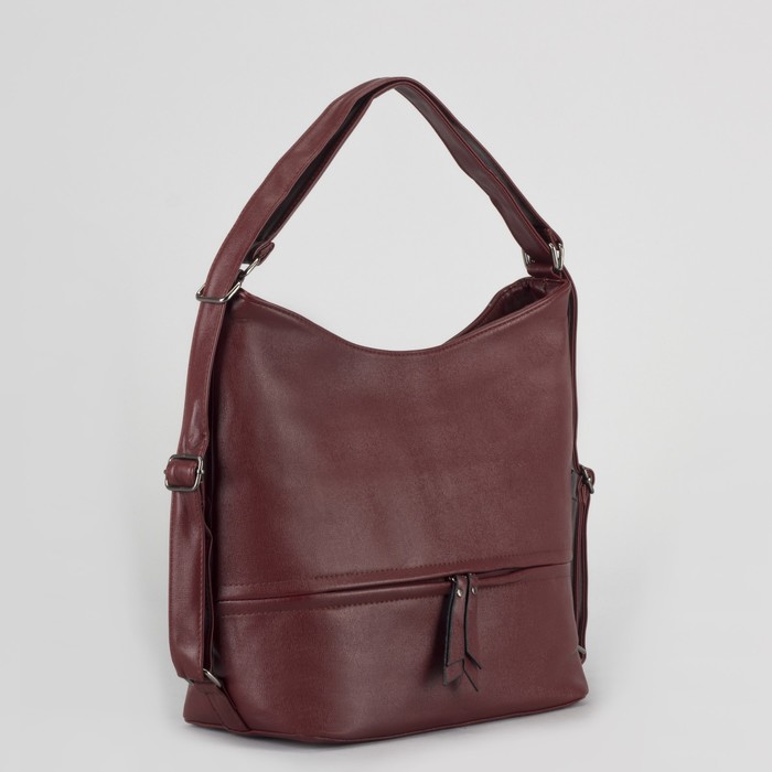 Сумка-рюкзак, отдел на молнии, 2 наружных кармана, цвет бордовый