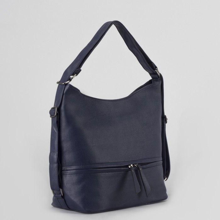 Сумка-рюкзак, отдел на молнии, 2 наружных кармана, цвет синий